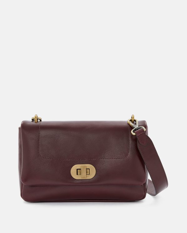 SAC CUIR GALI GRENAT