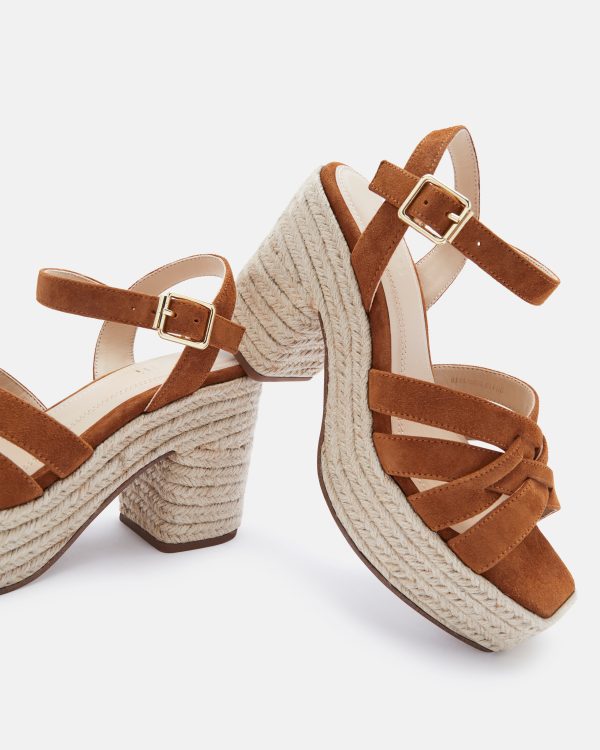 SANDALES JUTIA/VEL COGNAC