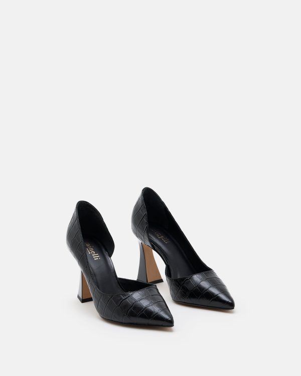 ESCARPINS JASMY/CROCO NOIR